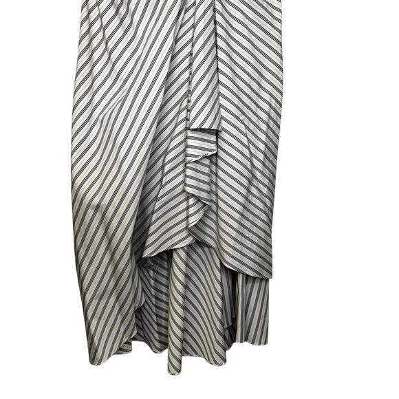 A.L.C. White Blue Stripe Diller Draped Cotton Midi Pencil Skirt Womens 2 - Picture 3 of 8